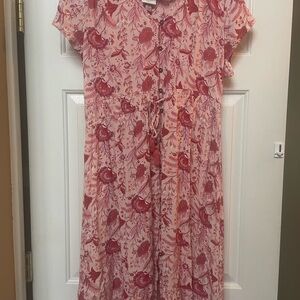 Knox Rose Red and Pink Patterned Dress